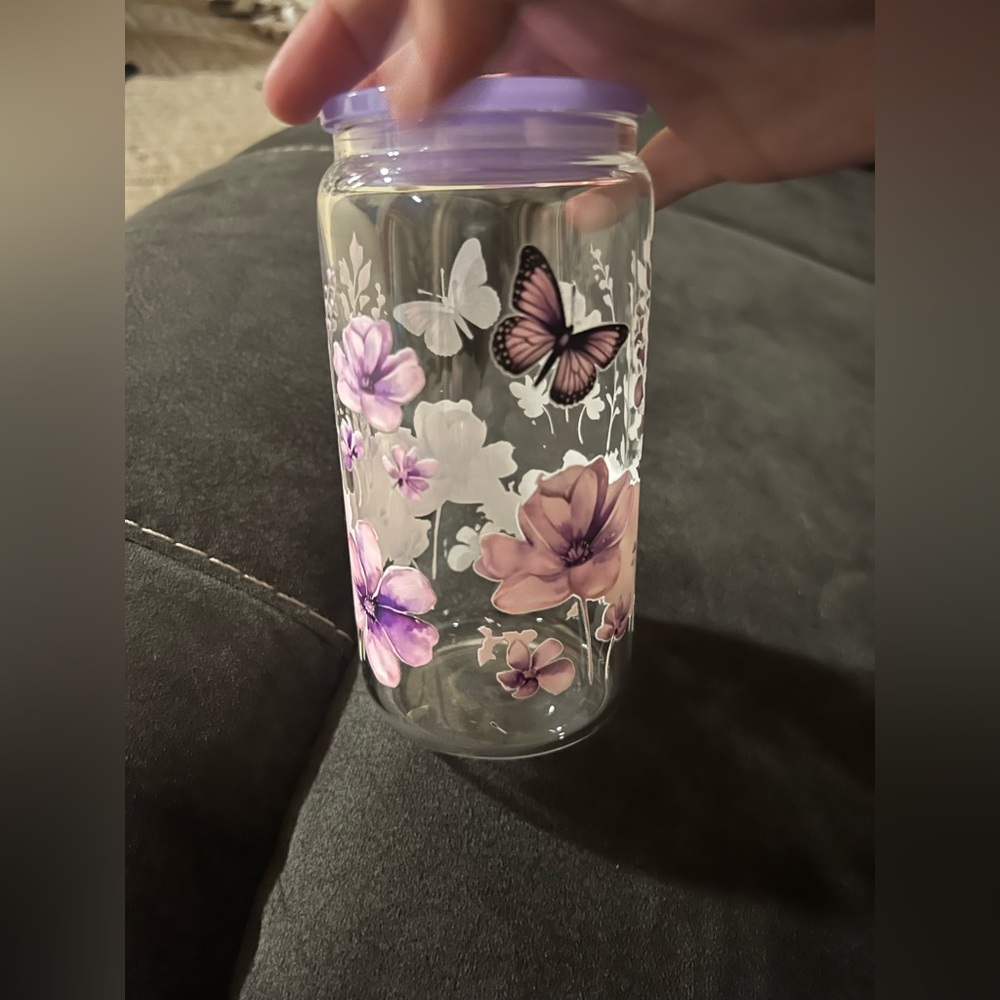 #12 adorable Purple butterfly cup!